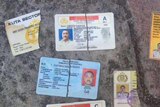 Cut up ID cards of murdered policeman