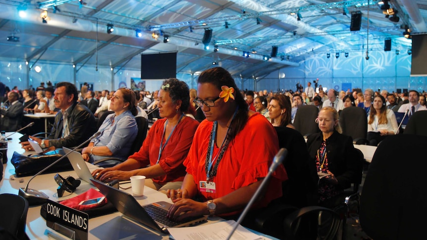 Delegates at climate change talks in Peru