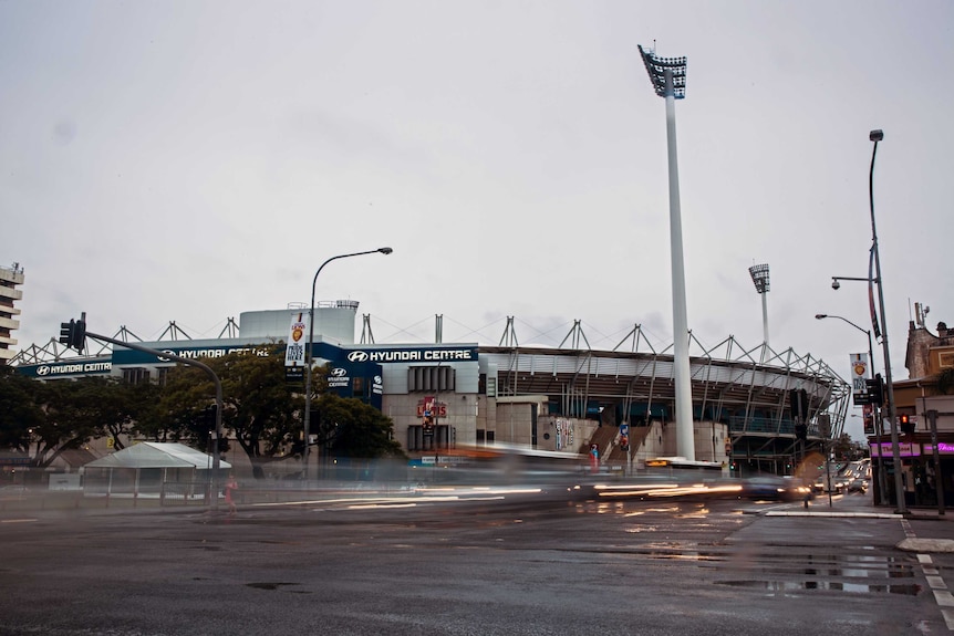 Clouds loom above the Gabba