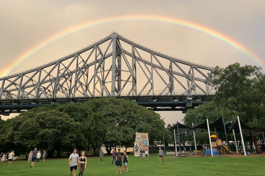 Rainbow over Story Bridge.