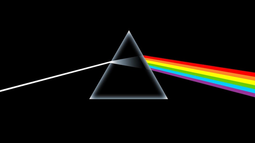 Pink Floyd's Dark Side of the Moon album cover.