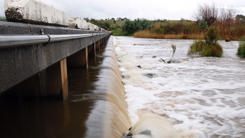 Water levels have been steadily rising at Coppins Crossing, in North Canberra.