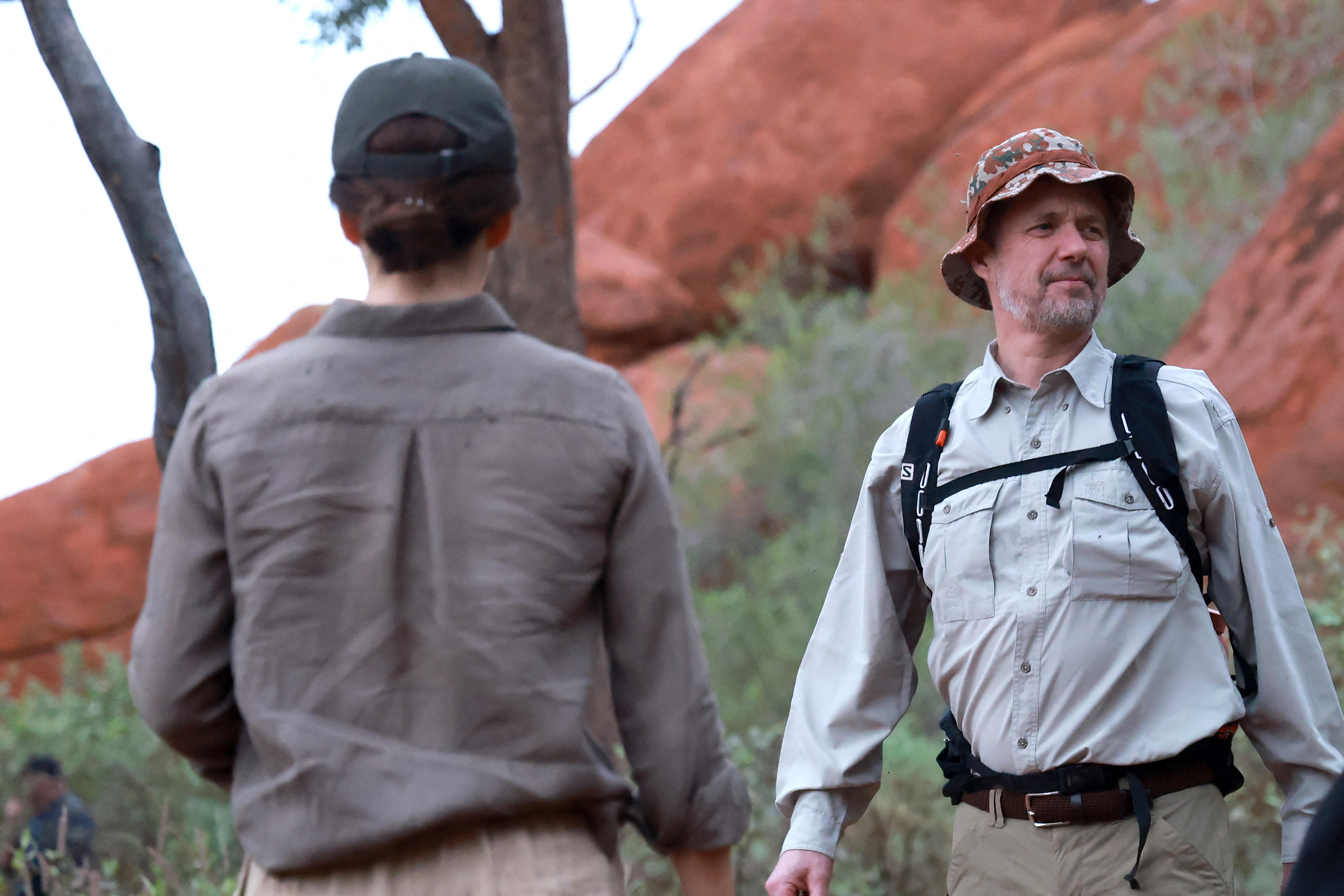 Danish royals visit sacred waterhole at Uluru before heading to Canberra