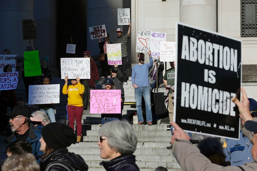 People protest against abortion