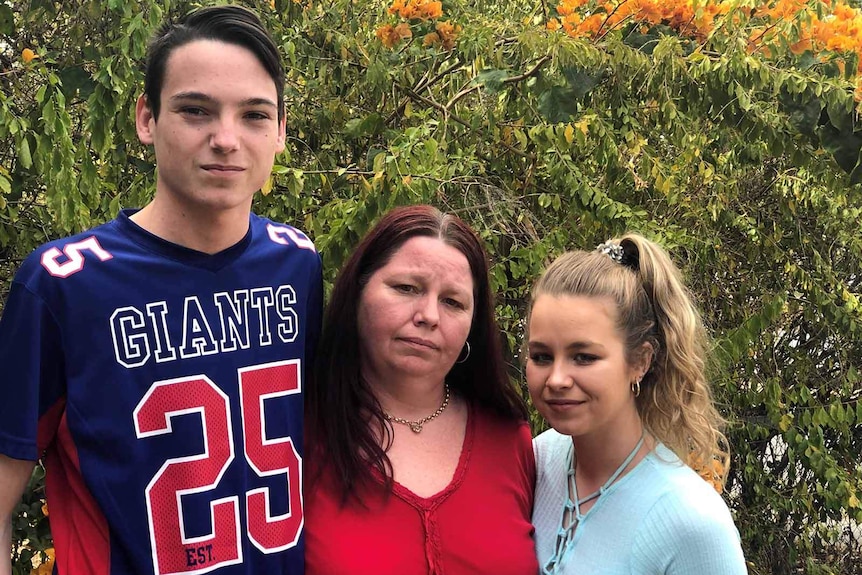 Jason Kermode with Tania Chapman (centre) and cousin Breanna Galvin