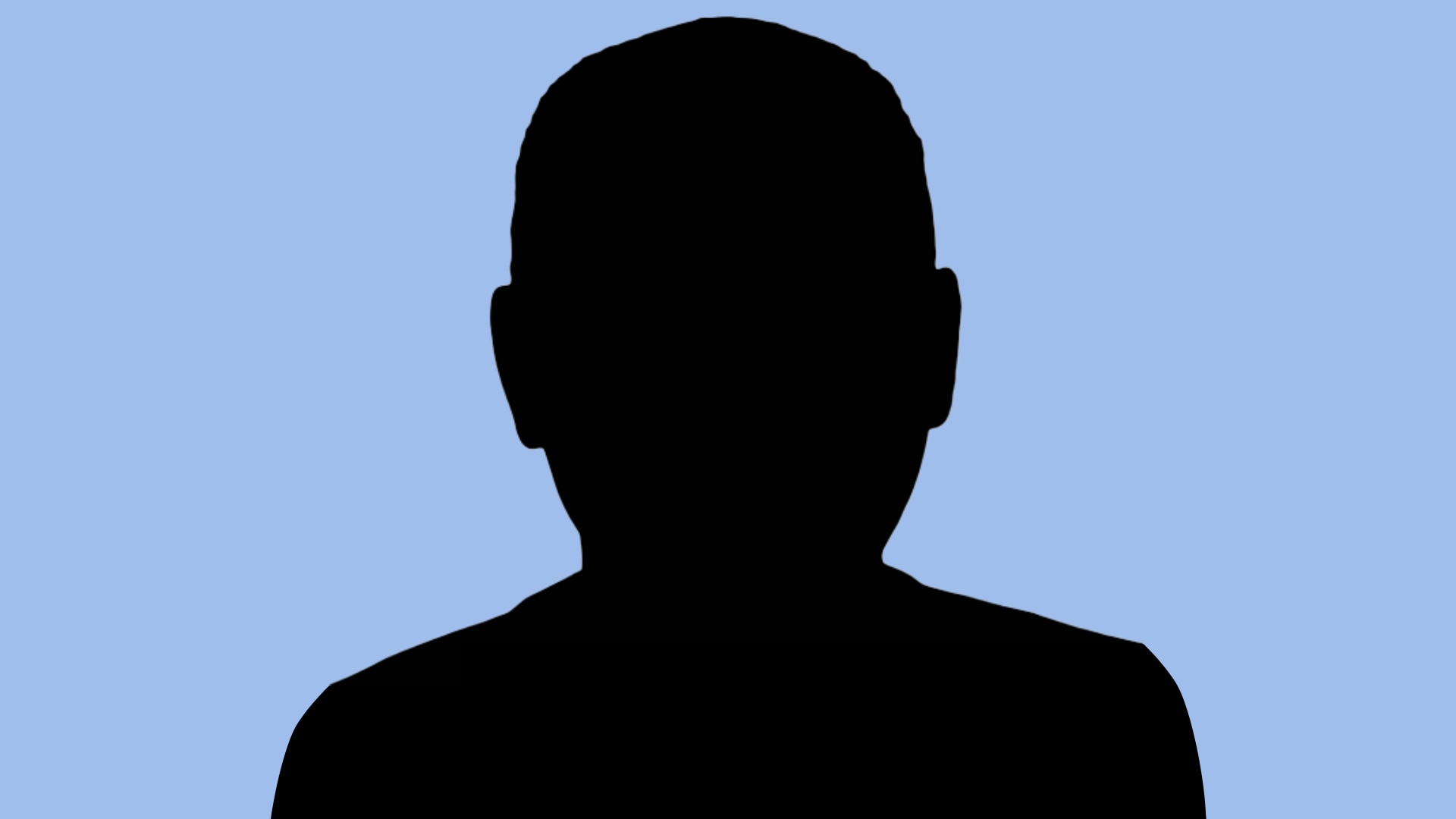 A graphic of a men's silhouette.