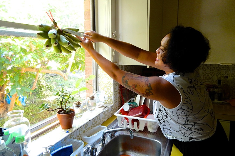 Marrickville resident Rosell in her kitchen