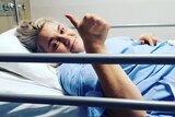 Imogen Dunlevie in hospital undergoing treatment for endometriosis.