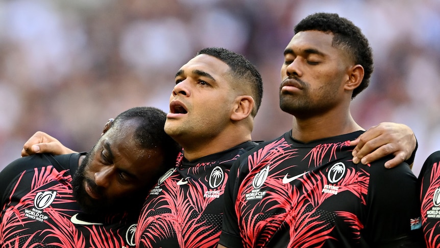 Sam Matavesi looks emotional