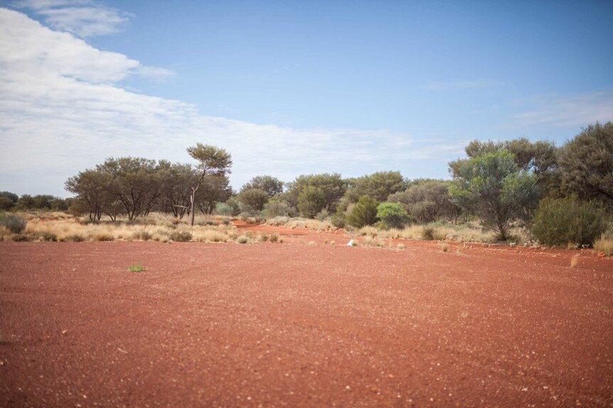 A red dirt airstrip in the remote WA community of Ilkurlka.