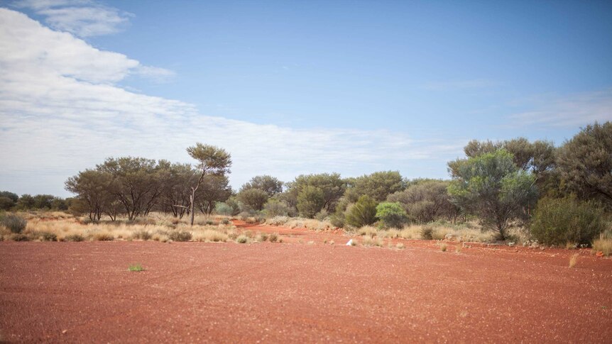 A red dirt airstrip in the remote WA community of Ilkurlka.