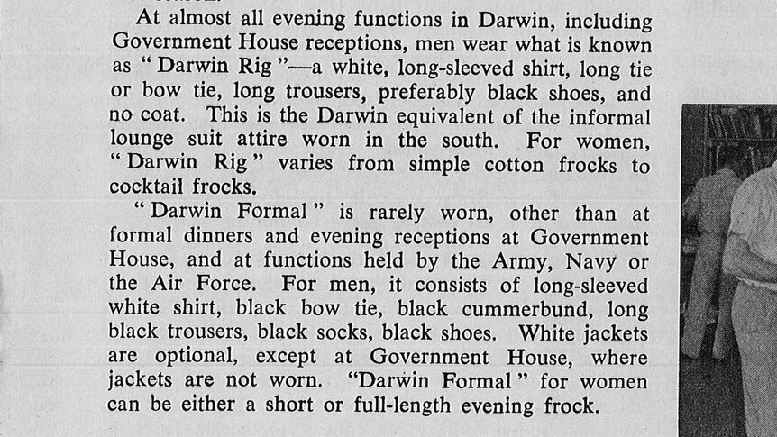 A column telling newcomers to the NT how to dress.