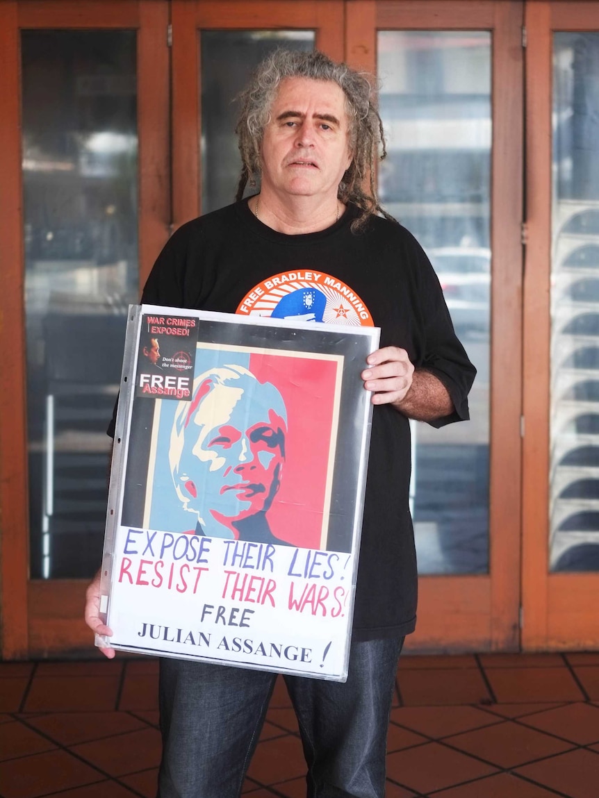 Brisbane political activist Ciaron O'Reilly in West End today.
