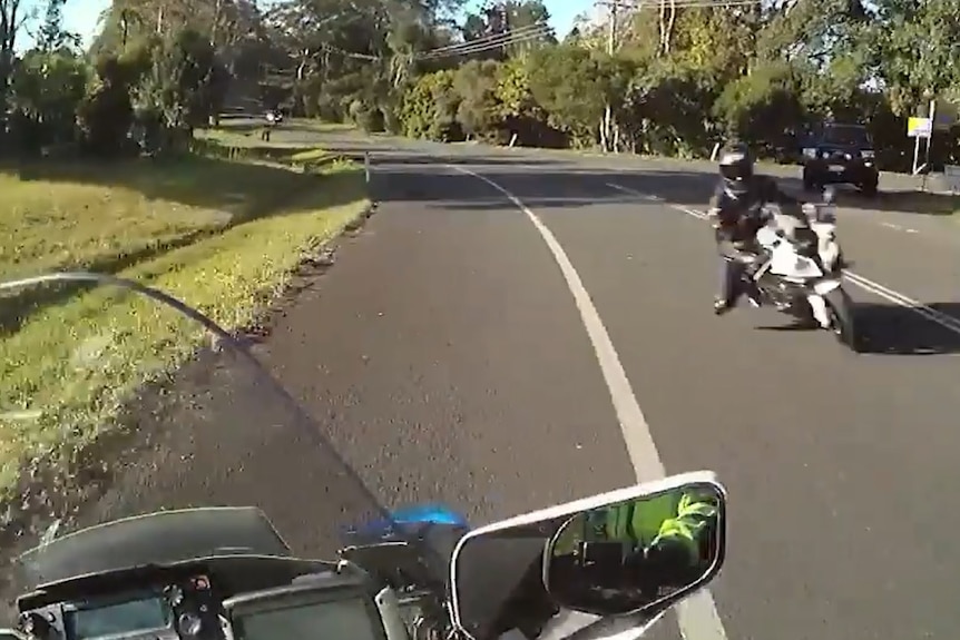 Bike on wrong side of road