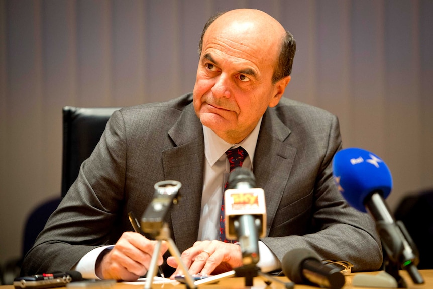 Leader of Italy's Democratic Party Pier Luigi Bersani