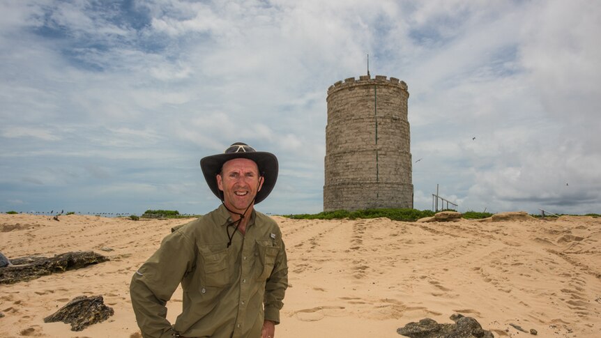 Gary Cranitch on a beach following a photo shoot.