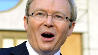 Prime Minister Kevin Rudd speaks during a press conference in Canberra on April 7, 2009 (AAP: Alan Porritt)
