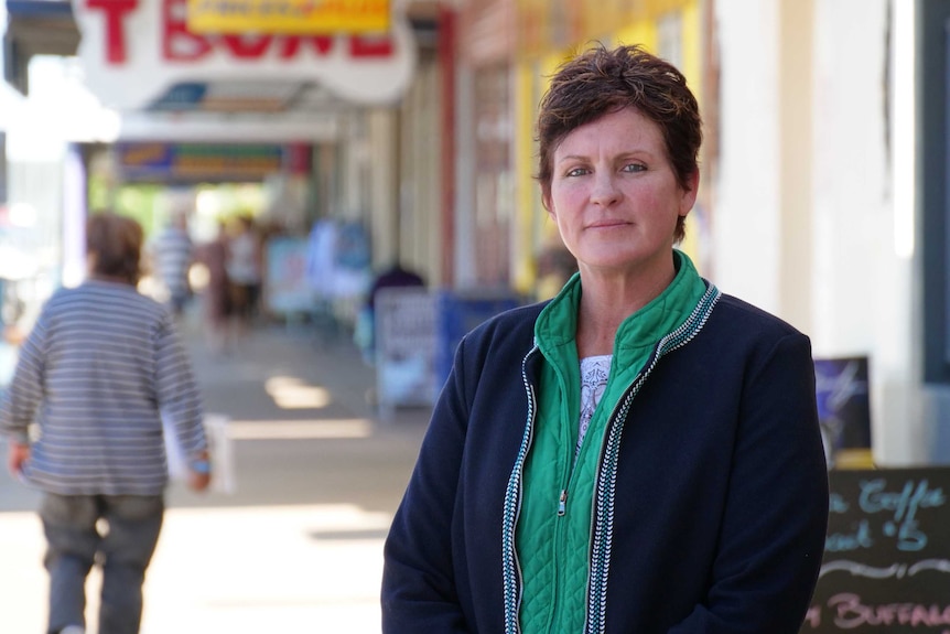 Resident Tanya King standing in the street of Longreach.