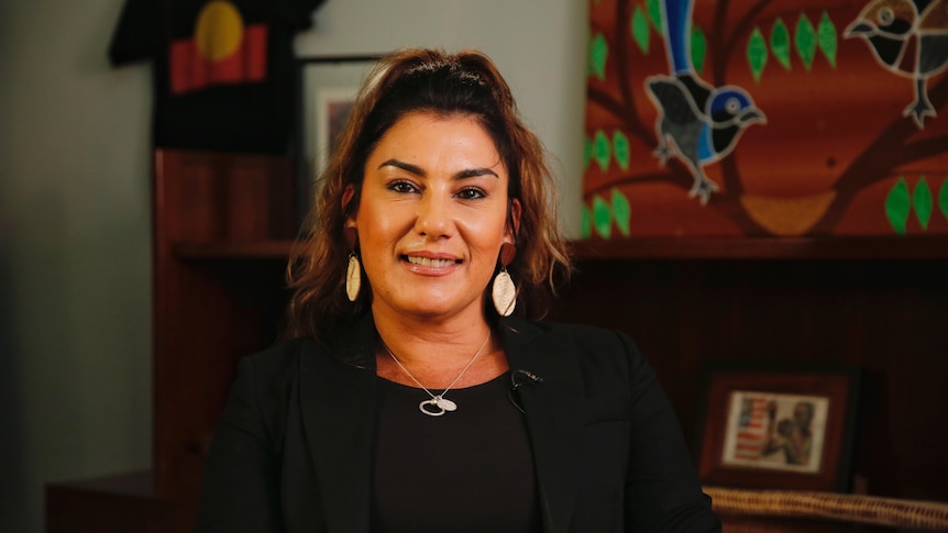 Lidia Thorpe sits in her office at Parliament House