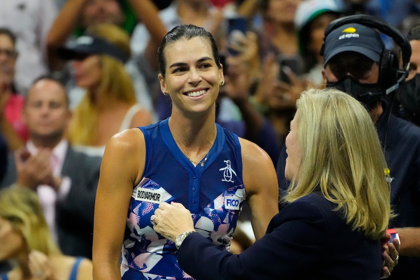 Ajla Tomljanovic of Australia after beating Serena Williams