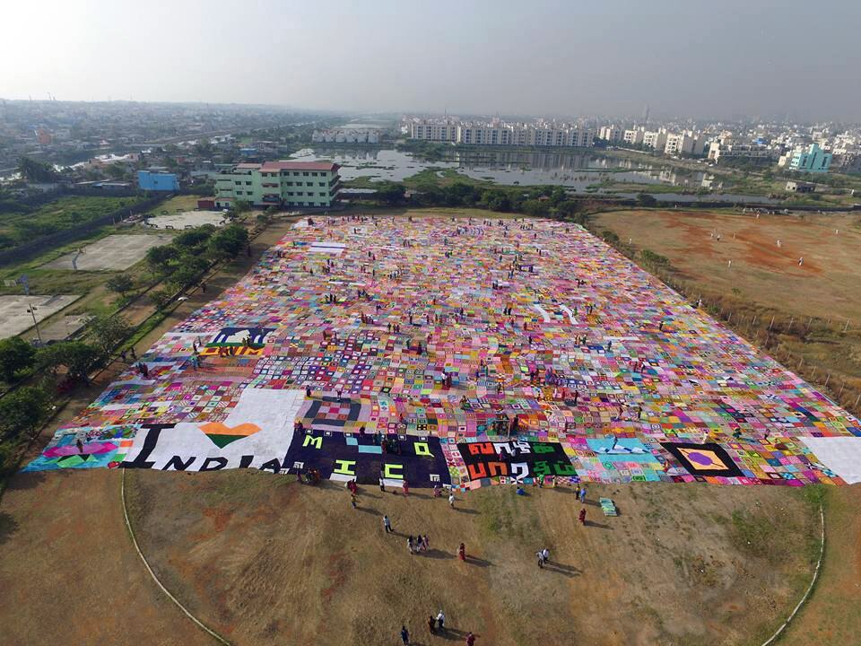 World's largest crochet blanket made by thousands of women in India