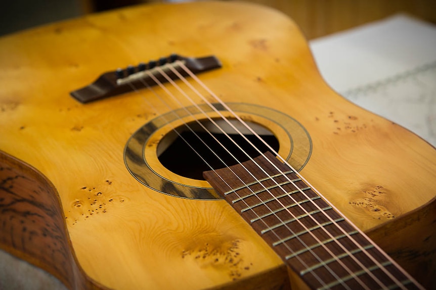 Birdseye Huon pine guitar