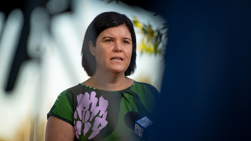 Natasha Fyles at the Marrara testing clinic during lockdown in the NT. 