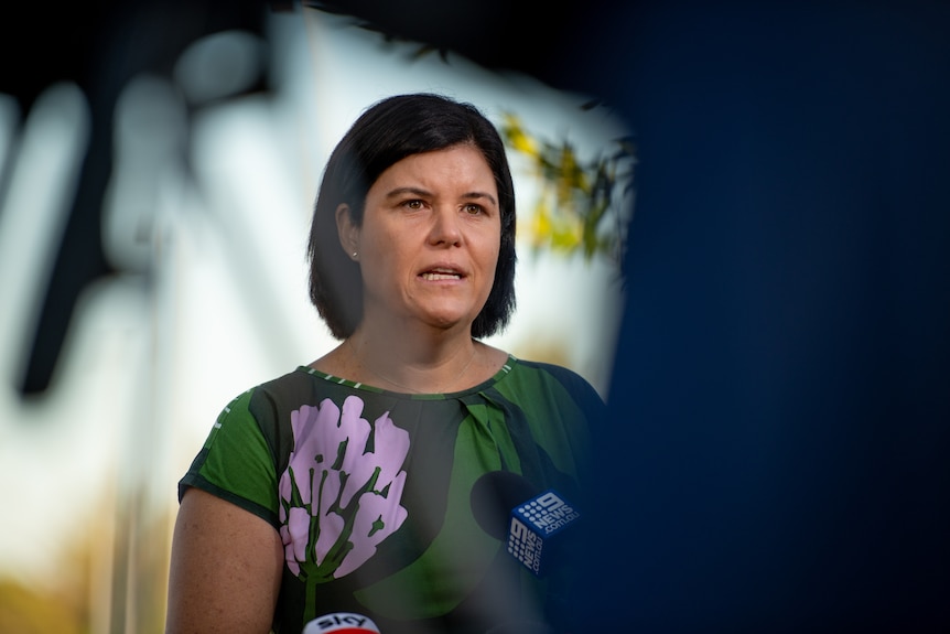 Natasha Fyles at the Marrara testing clinic during lockdown in the NT. 