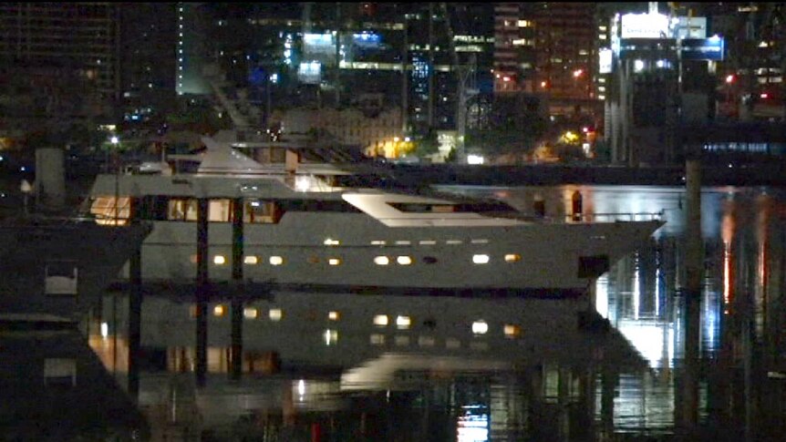 The boat that was shot at multiple times at Rose Bay Wharf in Sydney's east.