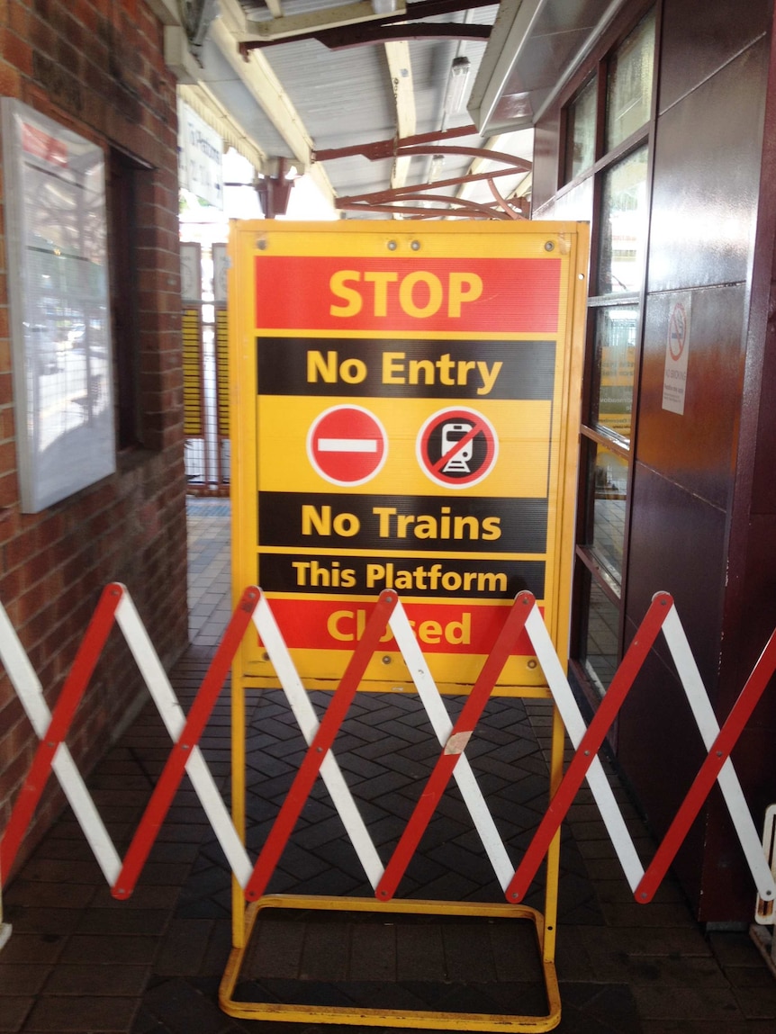 Newcastle rail station closed.