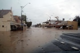 Flooded main street of NSW town Holbrook
