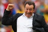 Marc Wilmots celebrates Belgium win