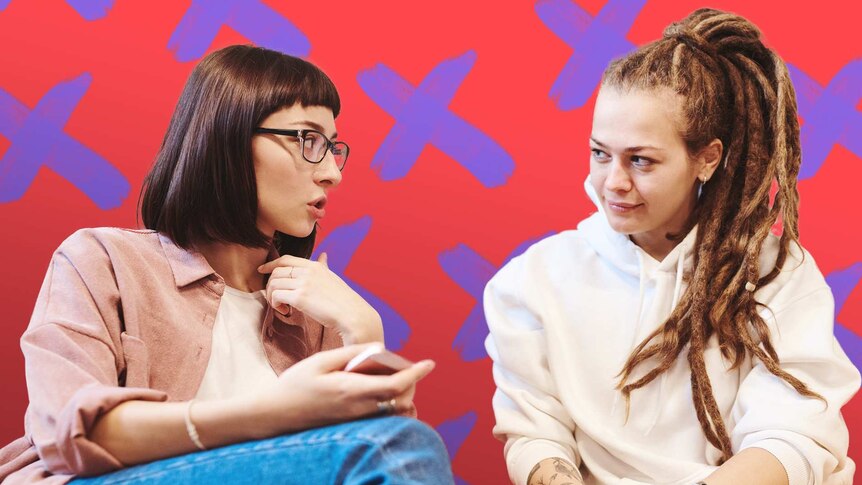 Two woman sit and chat for a story about what to do when you get bad career advice.