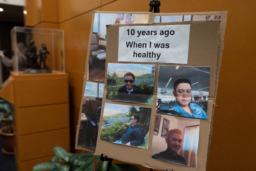 Images of Cheng Saephan are displayed with a caption '10 years ago when I was healthy'.
