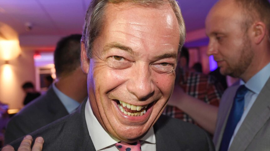 Nigel Farage after voting in the Brexit referendum.