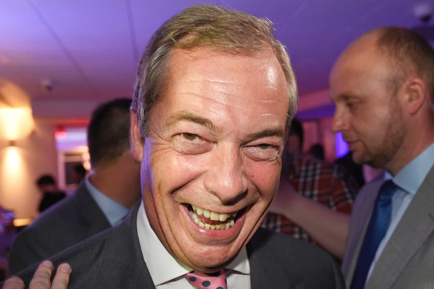 Nigel Farage after voting in the Brexit referendum.