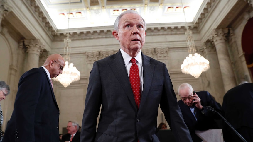 Jeff Sessions at a senate hearing.