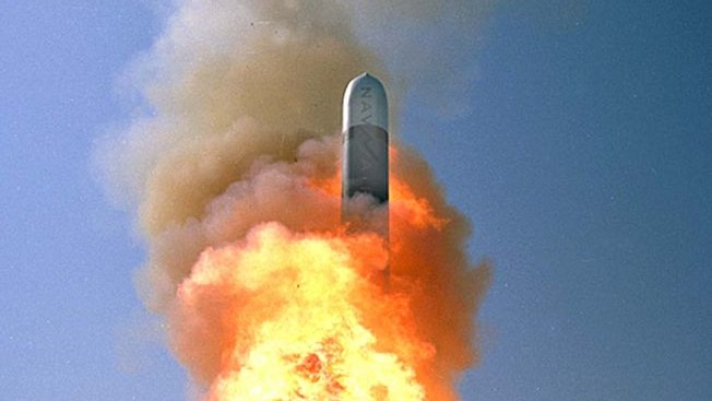 A Tactical Tomahawk Cruise Missile launches