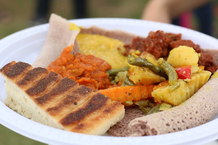 A plate of Ethiopian food