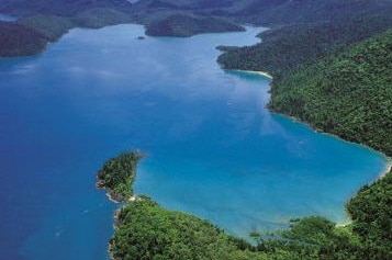 Aerial of Cid Harbour near Whitsunday Island
