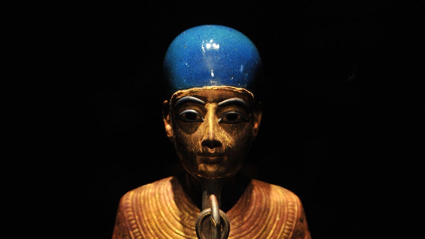 Jewellery, statuettes and models, including this statue of Ptah, make up the exhibition's collection.