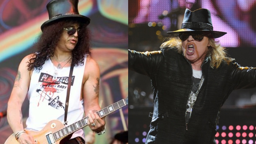 Slash (left) and Axl Rose from Guns N' Roses.