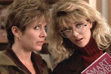 Carrie Fisher and Meg Ryan in the film When Harry Met Sally.