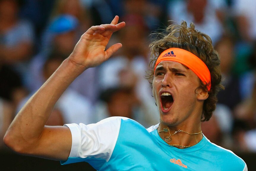 Alexander Zverev lets out a yelp
