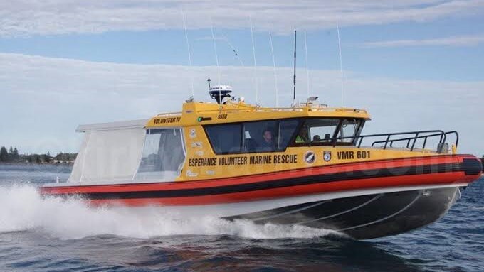 A boat with the writing Esperance Volunteer Marine  Rescue