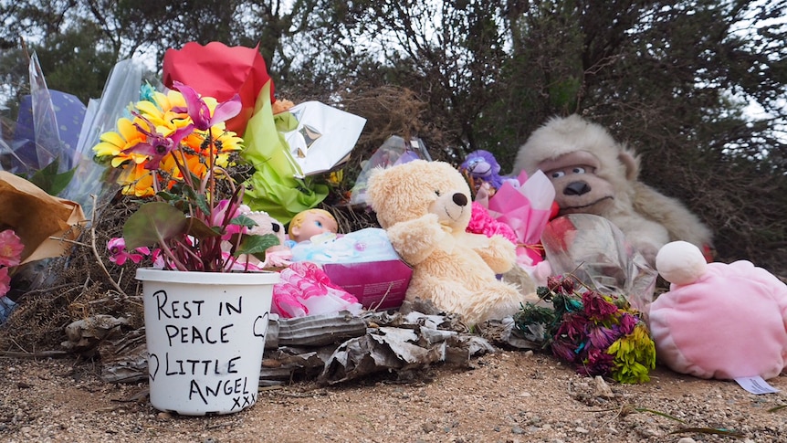 Memorial has grown near Wynarka at the site where child bones were found