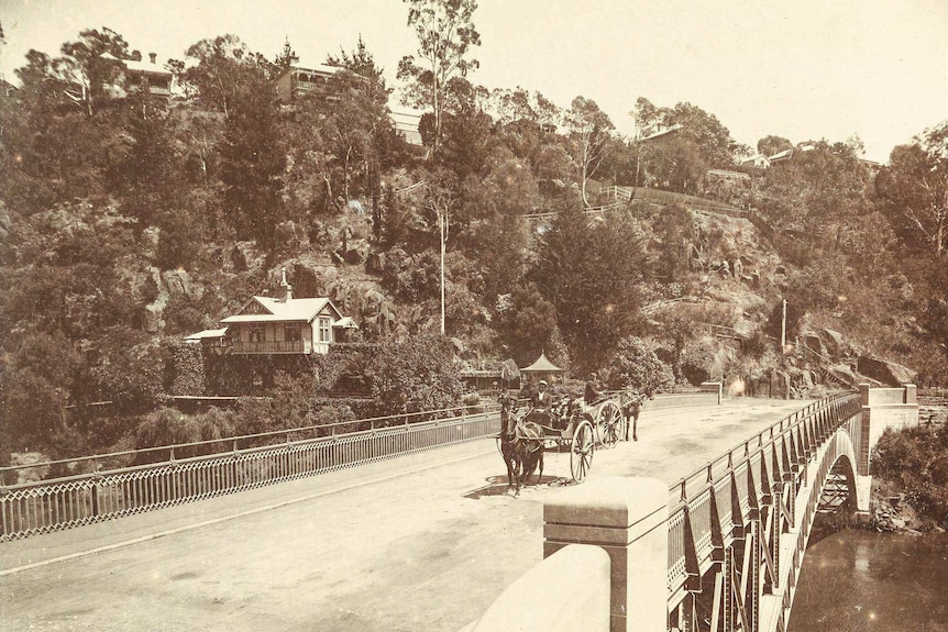 The Cataract Gorge Bridge taken by John Watt Beattie