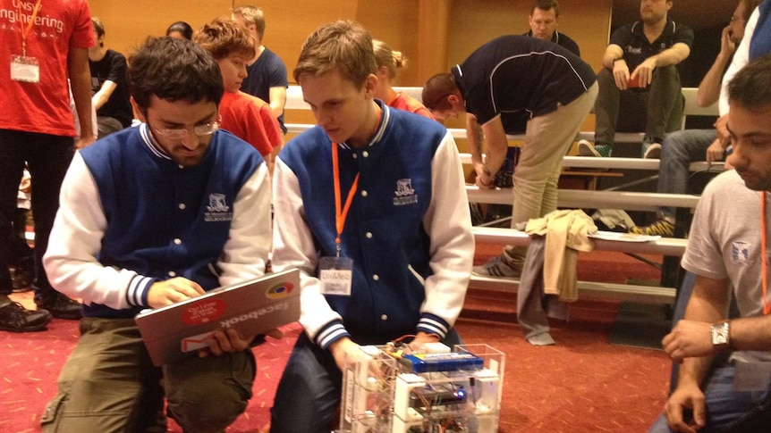 Competitors in the robot contest at UNSW