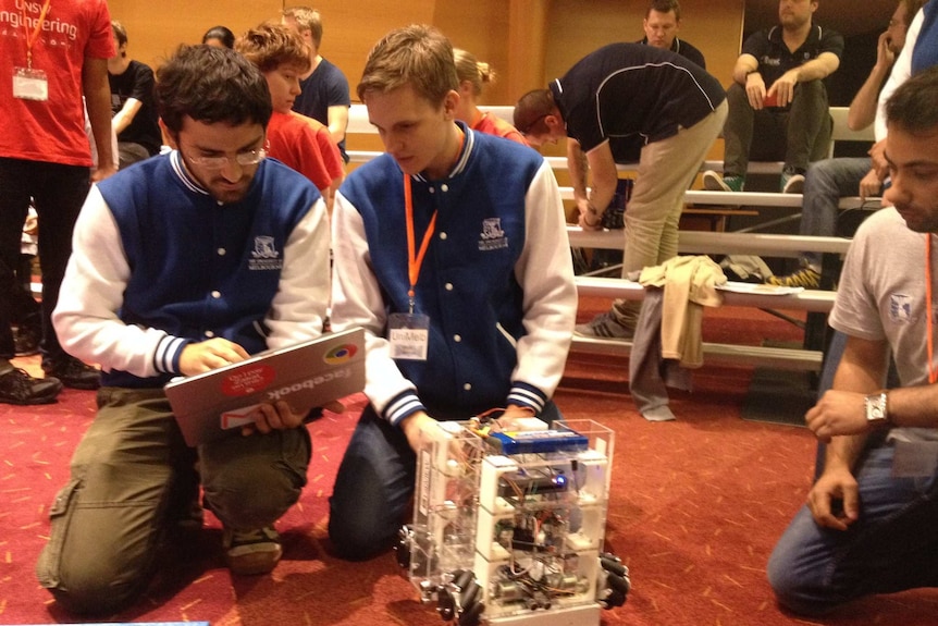 Competitors in the robot contest at UNSW