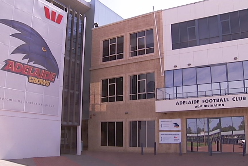 A building with an Adelaide Crows logo o it